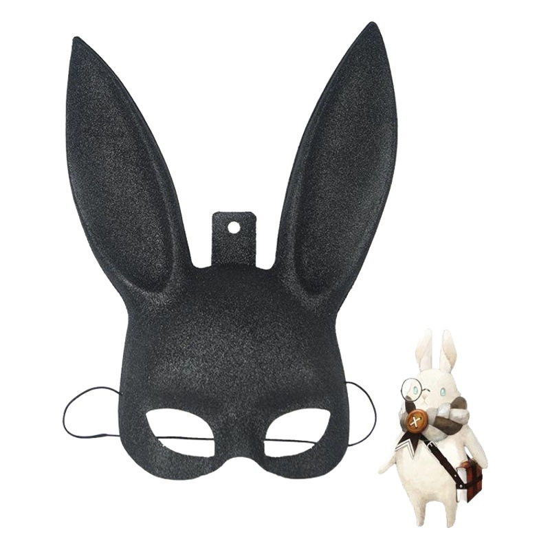 Día del niño lindo Orejas de conejo máscara Cosplay máscara animal media cara Rosa conejo negro máscara de conejo Accesorios