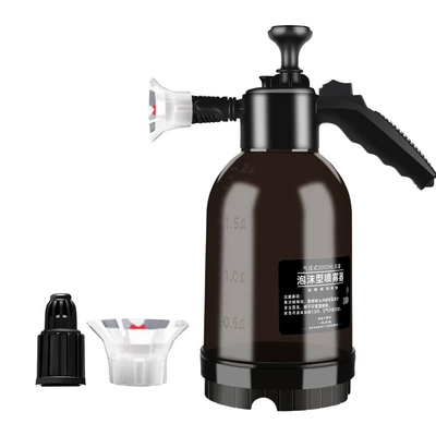 2L Foam Spray Bottle for Car Washing, Dual-Use for Home and Car, Handheld Spray Type, Manual Sprayer with Pressure Relief Valve for Watering Flowers (Car cleaning tools) - black-and-gray-watering-can