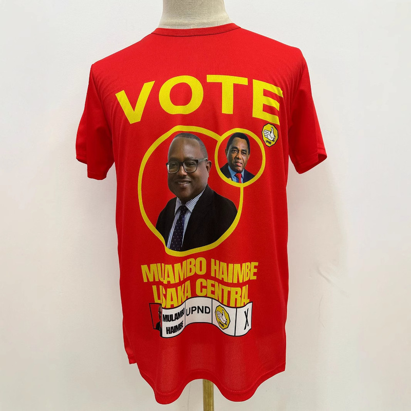 Election Shirt Sublimation Full Polyester Silk Zambia Campaign Short-Sleeved T-Shirt Advertising Shirt Customization Factory Election Shirt Sublimation Full Polyester Silk Zambia Campaign Short-Sleeved T-Shirt Advertising Shirt Customization Factory