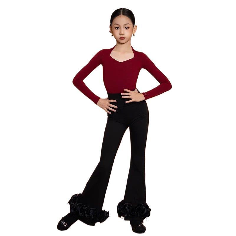 Dancebaby ラテンダンス服 新作秋冬練習着トップス ガールズダンスダンストップス DAS779HS|undefined
