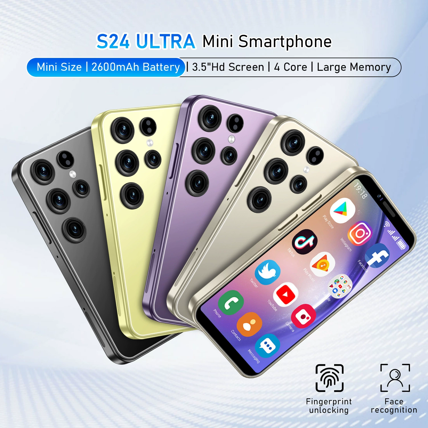 Компактный умный мобильный телефон S24, 5 дюймов, Android, 16 ГБ
