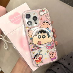 日系アニメ漫画しんちゃんマグネット対応iPhone16アップル15ProMax/14/13携帯ケース可爱い