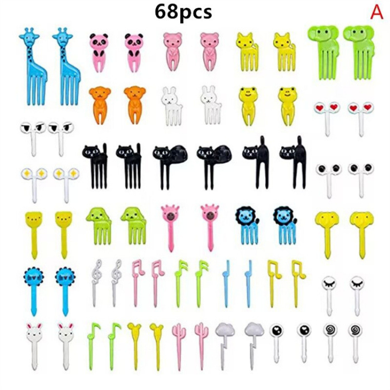 Japón hogar dibujos animados horquilla de fruta creativa para niños animales lindos horquilla de fruta de plástico set Bento stick