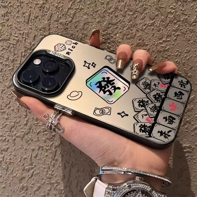 Fa Cai Mahjong para iPhone 16 funda para teléfono móvil Apple 15promax/14 anti-caída 13pro12 nuevo 11xr