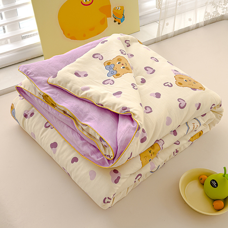 新款A类水洗双层纱大豆纤维夏被夏凉被空调被双人被子宿舍礼品被