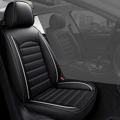 Seat cushion, seat cover Full-Coverage Seat Covers, New Leather Seat - black-and-white-standard-edition-single-seat-no-wash-full-surround-leather
