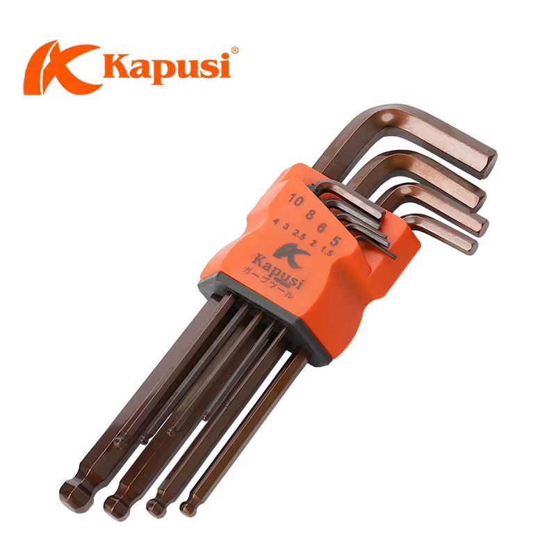 Kapusi industrial-grade Japanese-style 18-piece hexagonal wrench mi-shaped hexagonal wrench plum wrench combination