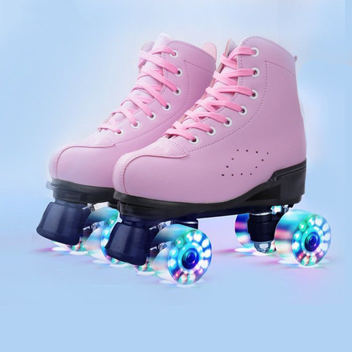 Cross-border special supply for adult double row skates, children's four-wheel skates, adult men's and women's roller skates, roller skates flash