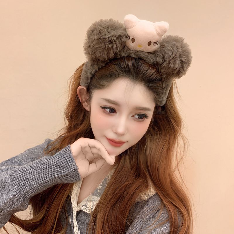 2025新款可爱掌门狗发箍卡通毛绒彩色小狗发卡甜美少女心百搭头箍|undefined