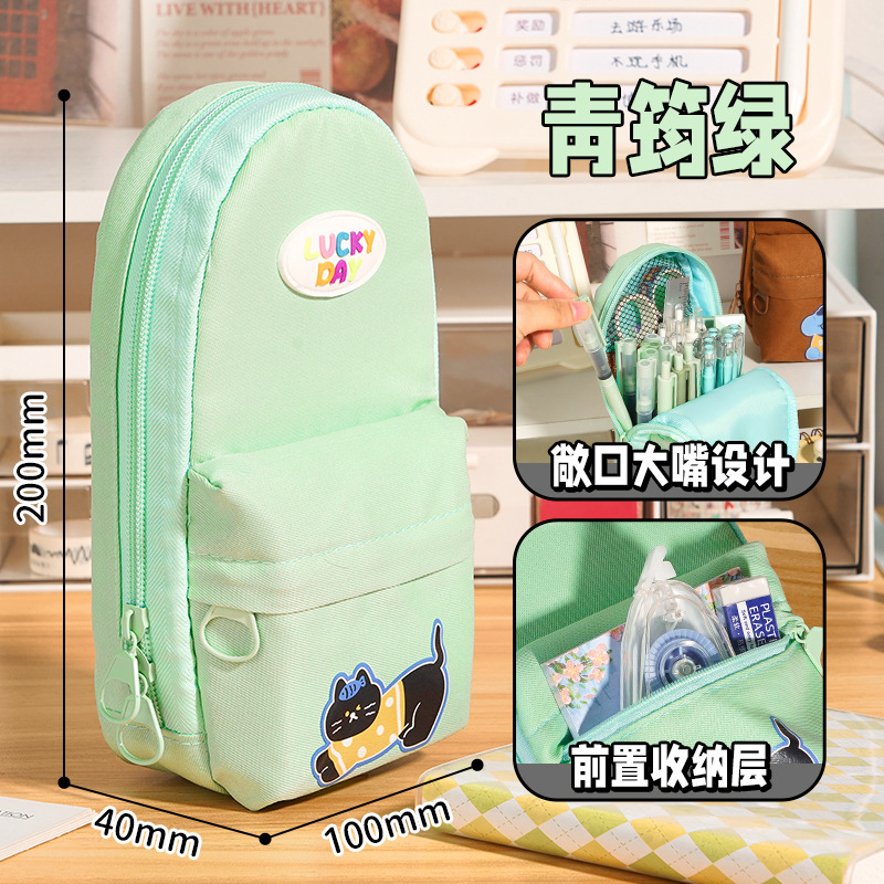 Cartoon adorable bolsas de lápiz de gran capacidad Oxford bolsas de lona estudiantes caja de papelería estudiantes bolsas de lápiz de dibujos animados verticales en stock