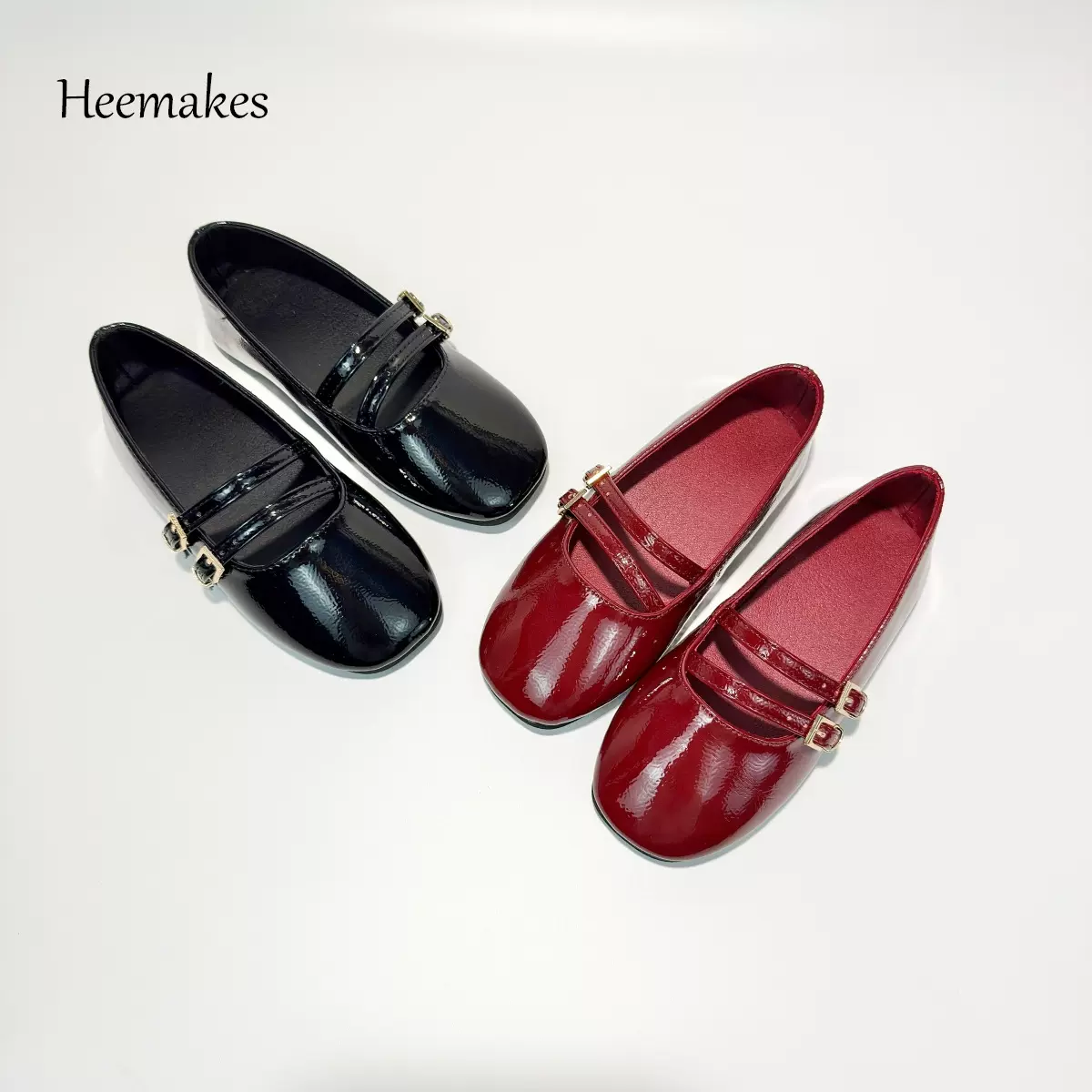 爆款红色玛丽珍女童单鞋气质简约时尚皮鞋一字扣带黑色儿童公主鞋