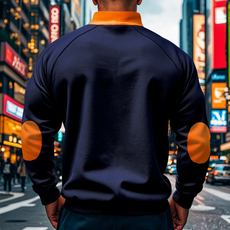 Men's Half Zip Sweatshirt With Stand Collar For Autumn And Winter_voghion.com