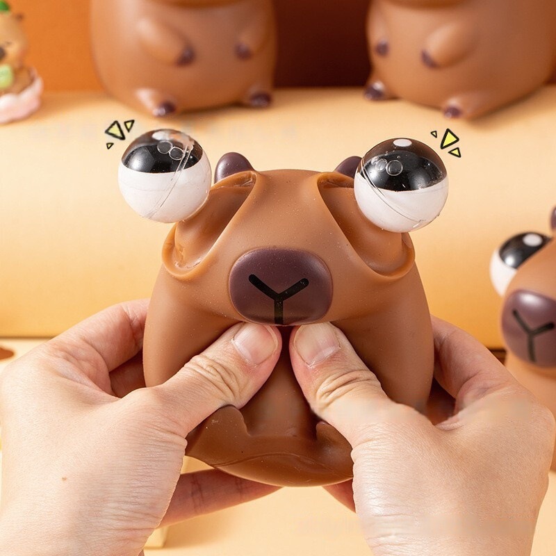 かわいい目を丸くしたカピバラの減圧おもちゃ、減圧ネット有名人のベントボール、小さな減圧おもちゃ|undefined