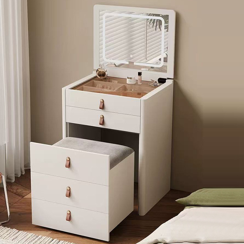 Bedroom Flip Dresser Modern Simple Small Apartment Storage Cabinet with Stool Drawer Two-In-One Makeup Table Free Shipping
