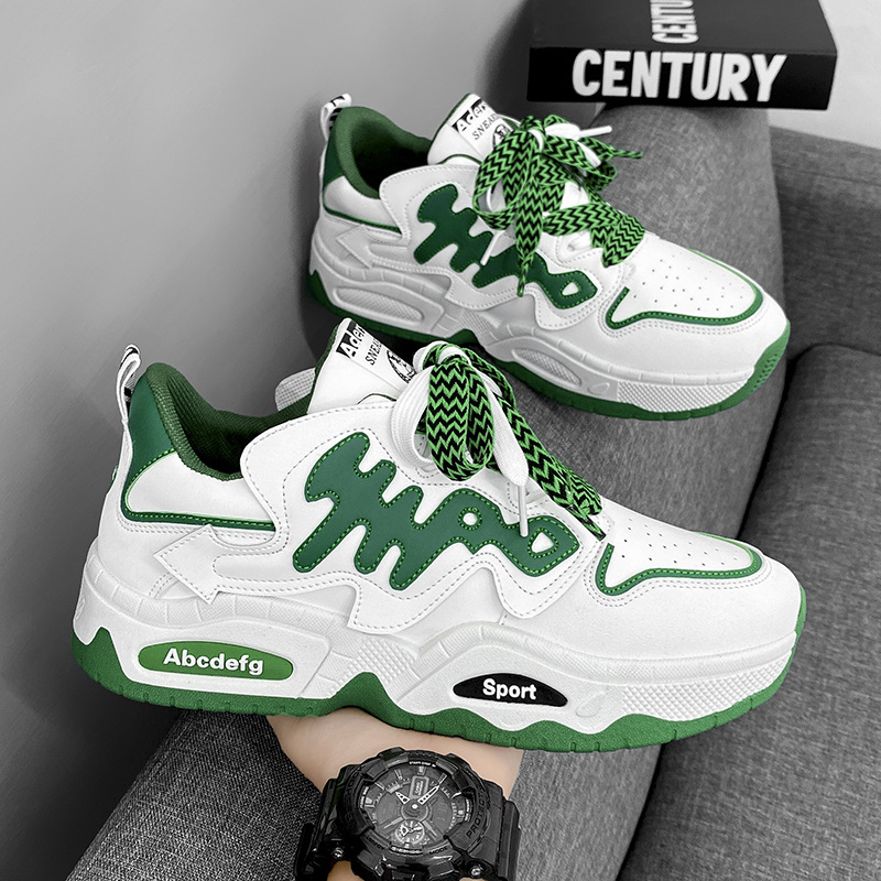 Chaussures d'hiver pour hommes, sports et loisirs polyvalents, petit tableau blanc pour étudiants, semelles épaisses, haute hauteur, internet_voghion.com