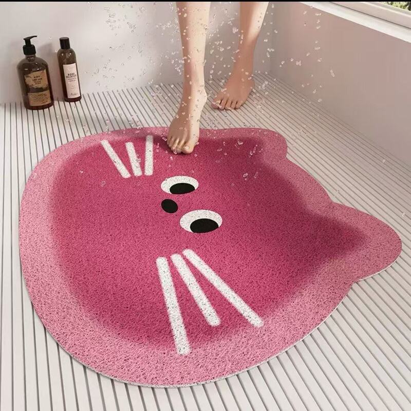 Silk Loop Bathroom Non-Slip Mat, Shower Room Bathroom Floor Mat, Hollow Drainage Mat, Children's Bath Anti-Slip Foot Mat