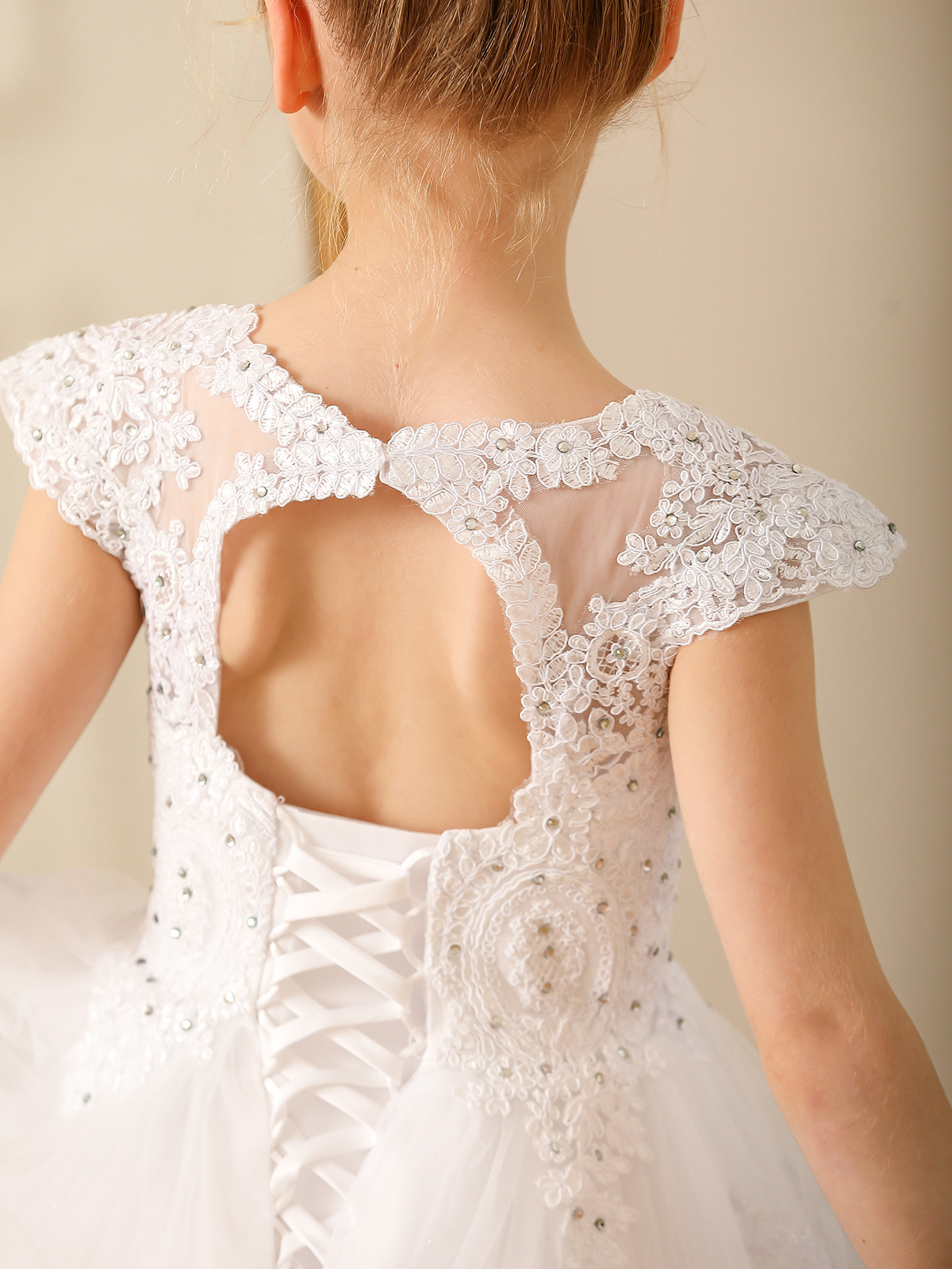 Europa transfronteriza comercio exterior vestido infantil floral vestido de novia niña encaje caliente correa de perforación espectáculo de desfile calzoncillos
