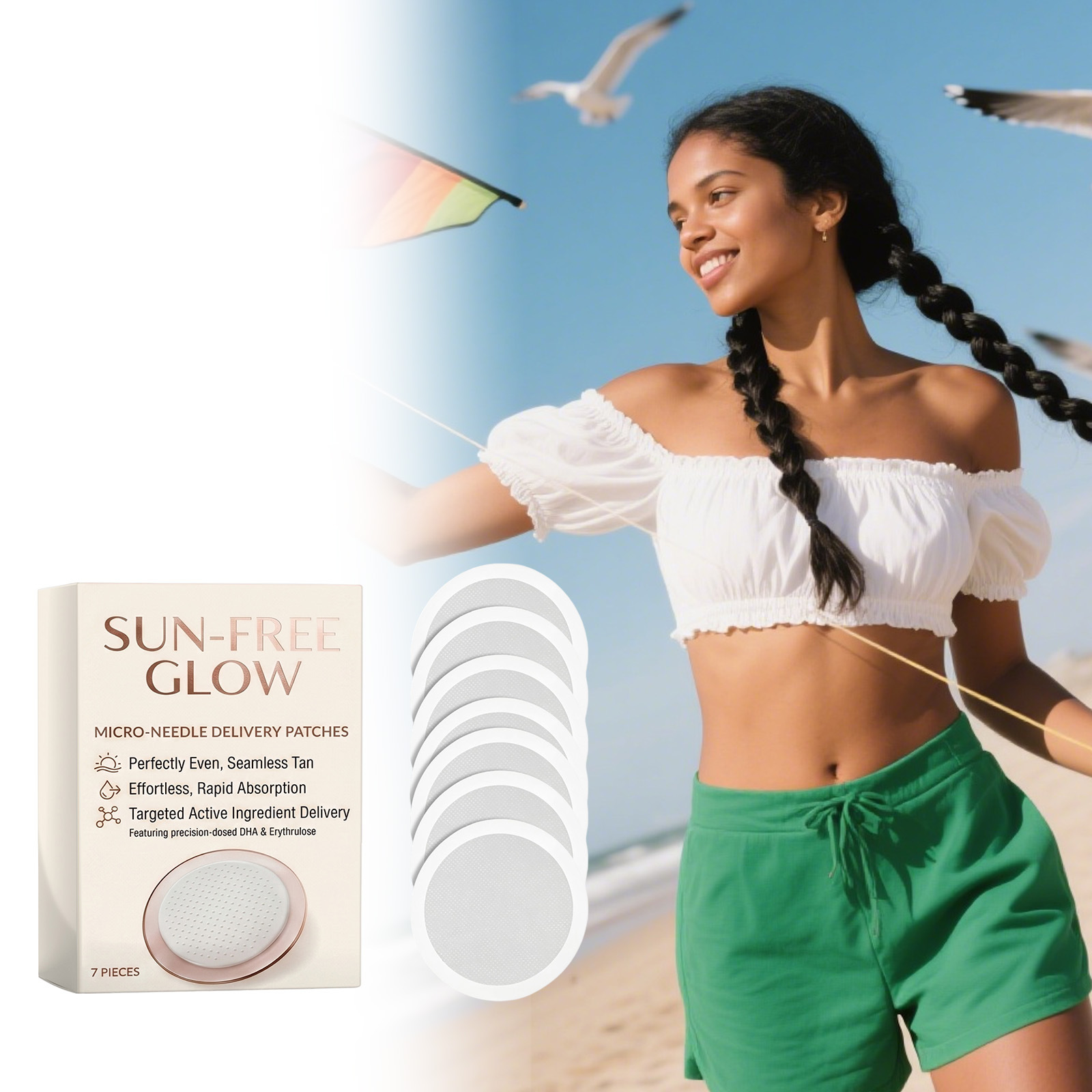 Sunless Tanning Patches, Lightweight and Breathable, Create a Natural Bronze Color at the Beach in Summer, Suitable for Daily Portable Use