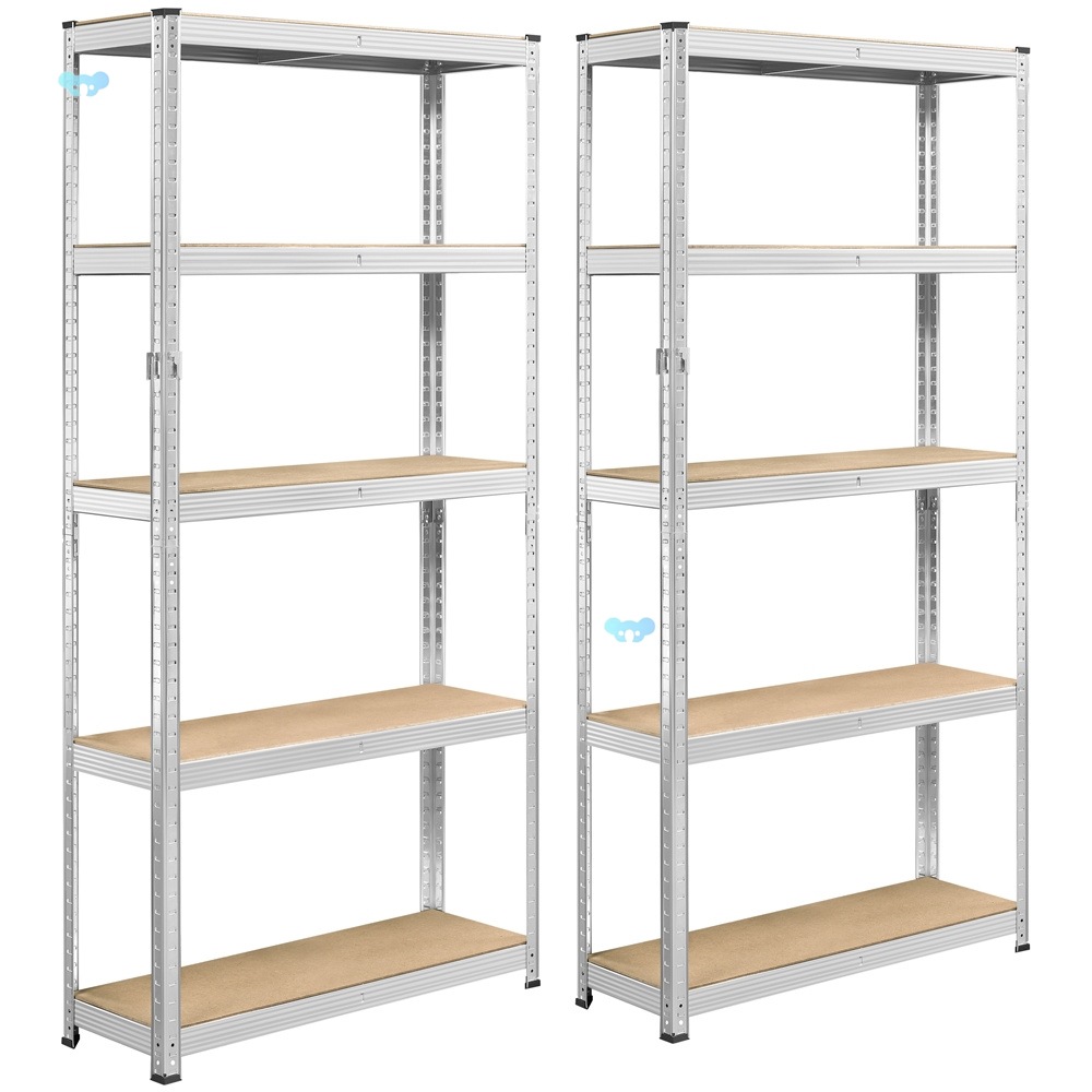 Costoffs 5 Tier Metal Storage Shelving Units 2pcs Estante de almacenamiento de metal