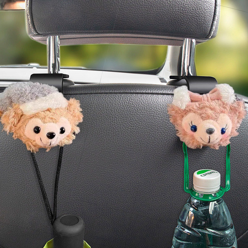 Cute gancho de automóvil de peluche dibujos animados mini creativo invisibles para automóviles colgantes de asiento de automóvil artículos de decoración de respaldo de asiento