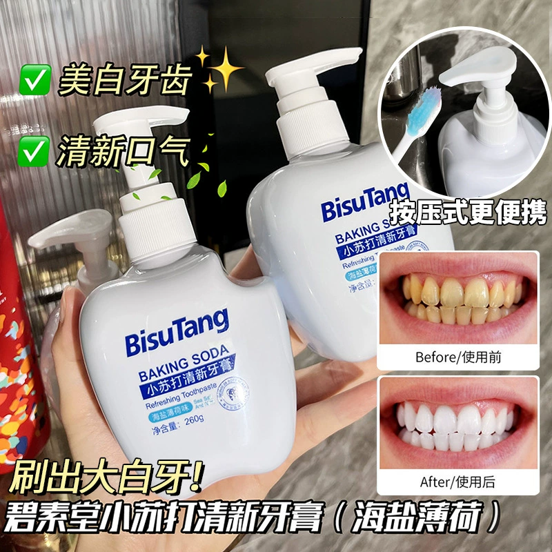 Sea salt, mint toothpaste, fresh probiotic, caries protection