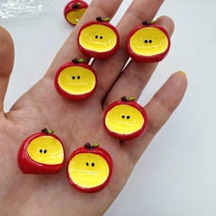 手绘水果苹果树脂配件diy奶油胶手机壳发饰发夹冰箱贴片饰品挂件