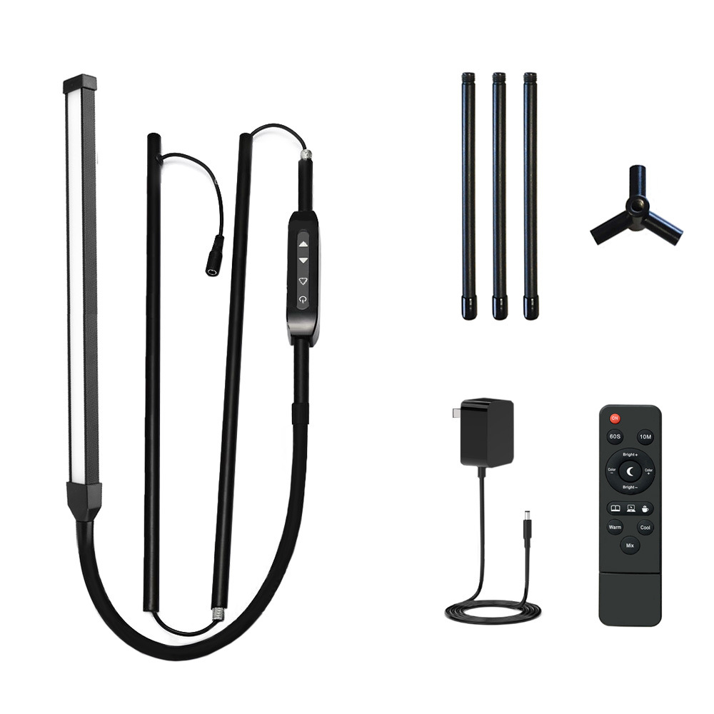 X7303 Lámpara de pie transfronteriza Chasis de tres puntas Lámpara de pie led con control remoto Certificación completa Paquete pequeño