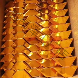 Large Gold Ingot 90 Semi-Finished Product Burning Paper Treasure Cut Corner Ingot Brick Supplies Gold Paper Tin Foil Paper