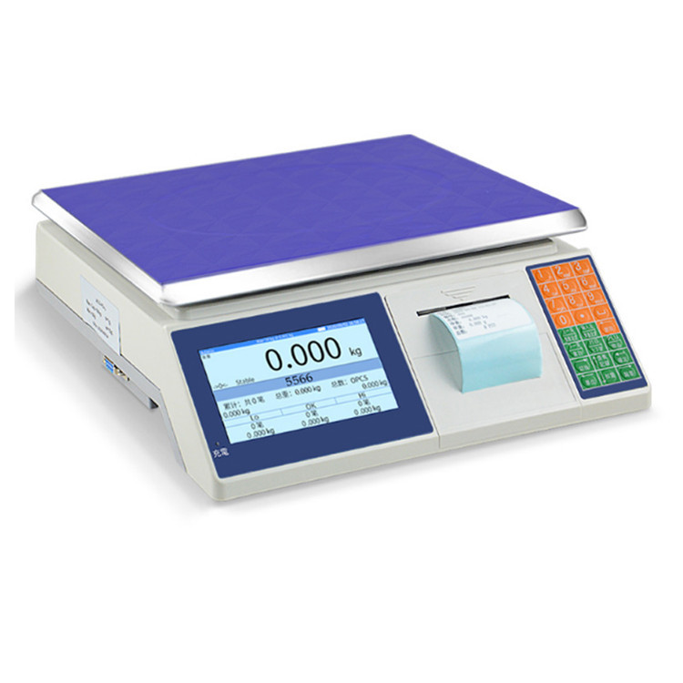 内置不干胶打印电子桌秤30KG标签热敏打印案秤高精度ABS材台面秤