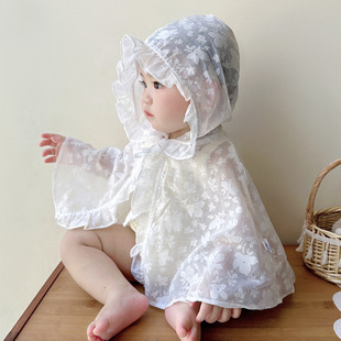 Baby Sun Protection Poncho Summer Thin Princess Shawl Baby Girl Sun Protection Clothes Baby Go Out Poncho