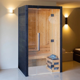 Caisheng's New Carbonized Spruce Double Sauna Room European and American Best-Selling Traditional Sauna Room Log Air-Dried Steam Room