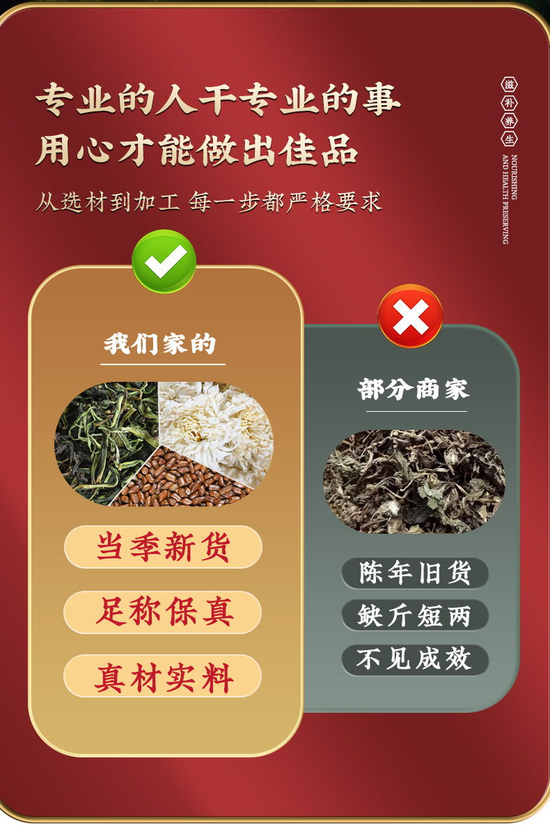 Dandelion Chrysanthemum Cassia Seed Tea Blend Pu Gong Ying Ju Hua Jue Ming Zi Herbal Tea for Daily Brewing quality and texture
