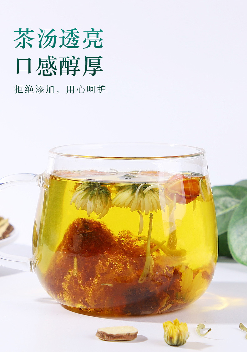 Luo Han Guo Clear Throat Herbal Tea with Monk Fruit Honeysuckle Loquat Pear Chrysanthemum 20 Teabags 200g in use