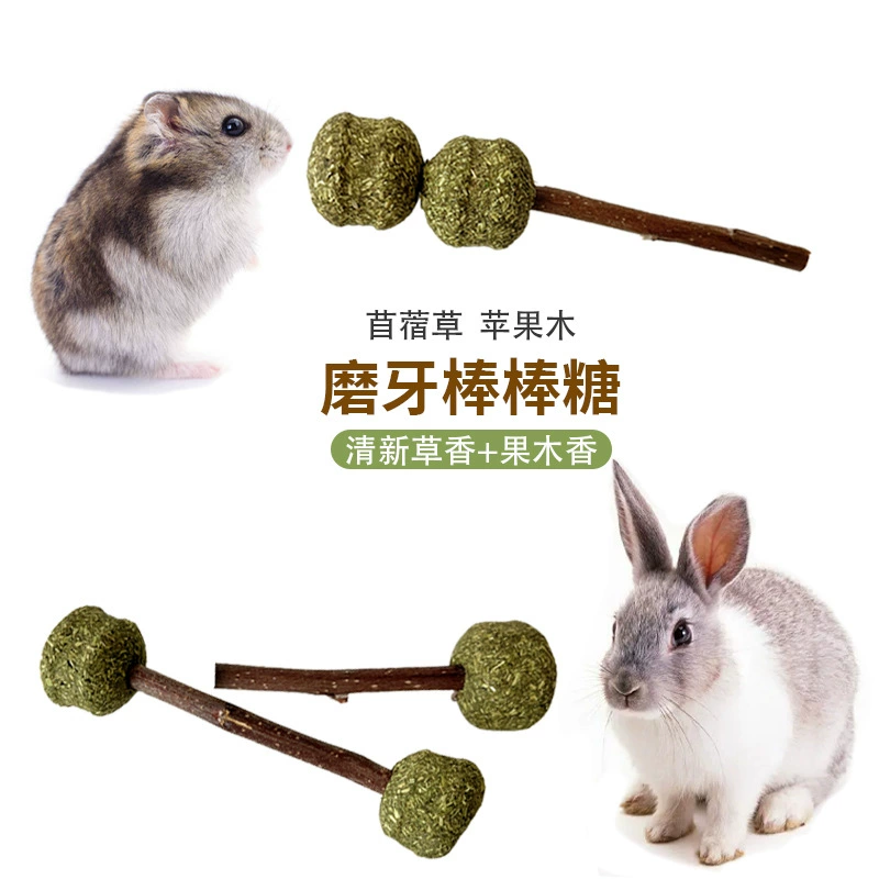 Хомяк игрушка интерактивный моляр Яблочная деревянная палочка кролик Тоторо сушка моляр укуса Яблочная ветка клевер трава палочка