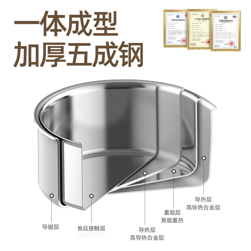 316 olla de leche de acero inoxidable de grado alimenticio sin recubrimiento grueso olla pequeña olla japonesa cocina de fideos de espuma sopa de fideos