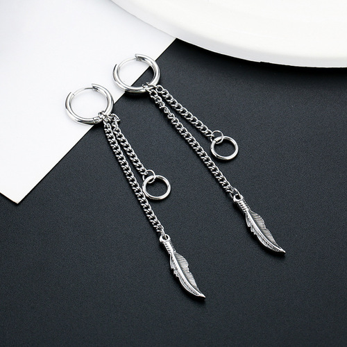 Stainless steel earrings pendant pendant simple earrings neutral European and American ear buckles circle pendant earrings wholesale for women