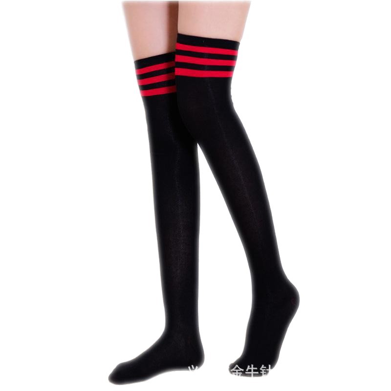 Medias de estilo japonés de las mujeres de estilo universitario sobre la rodilla calcetines altos estudiante anime muslo calcetines al por mayor