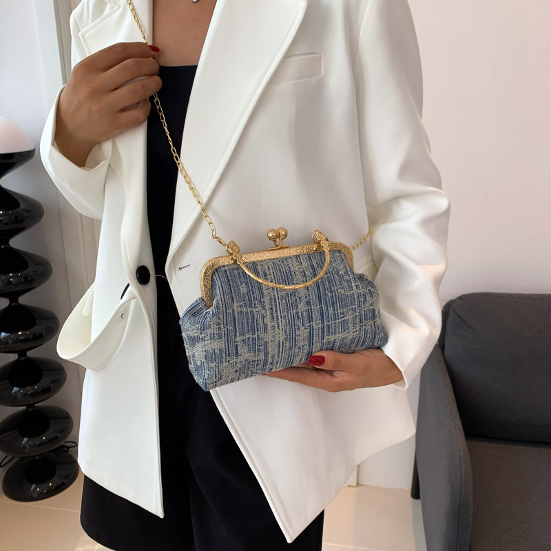 Cadena de alto grado perla cerradura bolsa bajo el brazo ins bolso de lona de alta apariencia Moda hombro crossbody bolsa