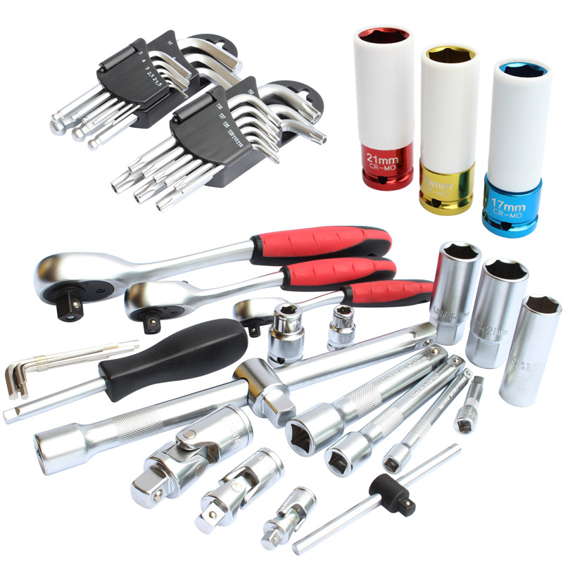 176 unidades Llave de trinquete herramienta traje manga traje 1/2 Xiaofei coche reparación combinación destornillador de trinquete