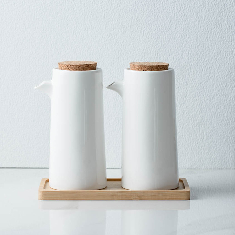Cerámica doméstica estilo japonés botella de aceite, botella de aceite, botella de sabor, botella de sal, caja de condimentos, botella de sal, set