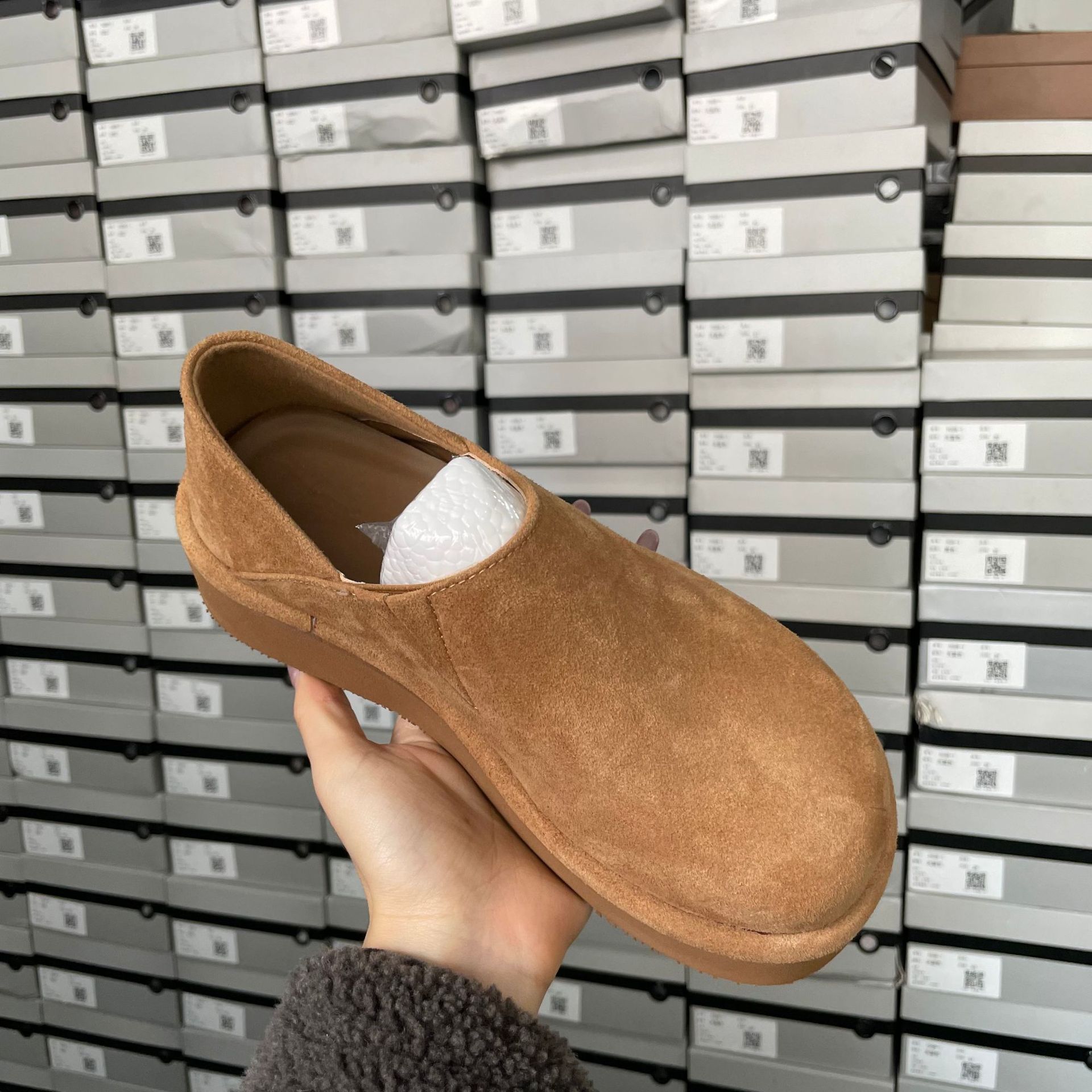 Mocassini slip-on da donna - Soletta in vera pelle, suola spessa, scarpe comode da guida, nero, giallo, marrone_voghion.com