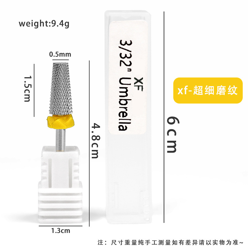 Mayorista transfronterizo de uñas cónicas cruzadas de polidor de acero de polidor de polidor de polidor de base de goma gruesa broca de polidor en stock