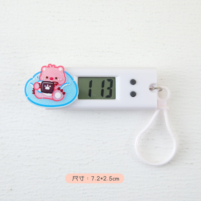 新しい漫画かわいいミニ電子壁時計ポータブル学生電子時計仕事研究試験スケジュールミュート|undefined