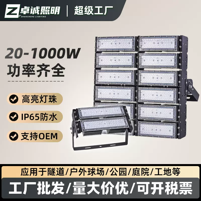 led模组投光灯隧道灯 户外高杆体育馆球场灯大功率广场工地照明灯