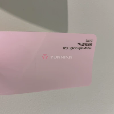 glossy full car wrap film, Auto Color Change Film - tpu-marble-light-purple-15215m