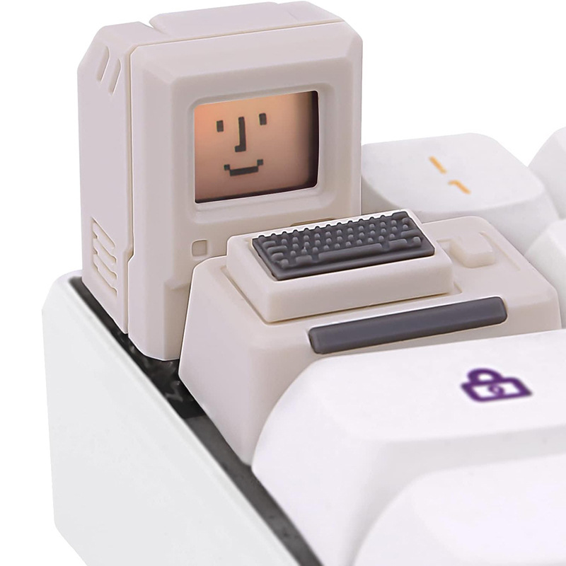 MAC keycap FC rojo y blanco máquina keycap Teclado mecánico 80's Mac macita retro personalizado transparente keycap