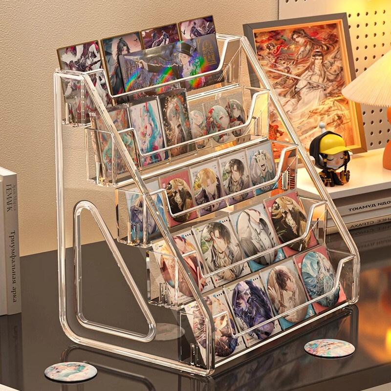 アクリル多層バー展示棚透明階段アニメ谷子立牌バッジ周辺デスクトップ陳列棚|undefined