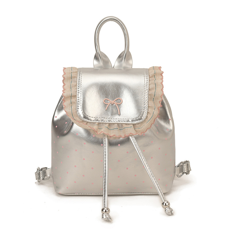 Mochila de encaje extranjero para hombres y mujeres, lindas mochilas de arco ondulado coreana, nuevas mochilas para niños