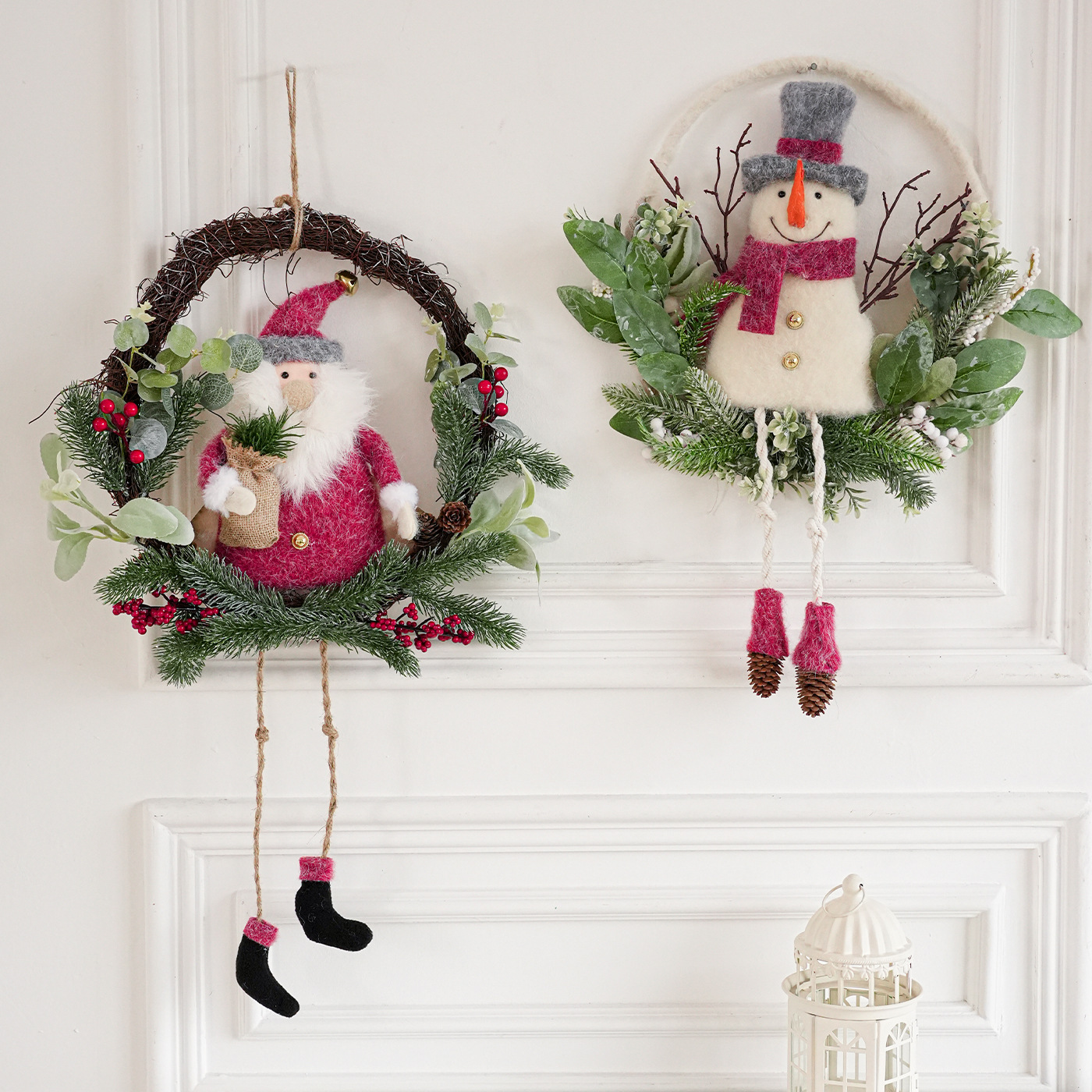 Colgante de guirlandas de Navidad muñeca de nieve viejo rama puerta colgar pared decoración ventana decoración accesorios de diseño de árbol de Navidad