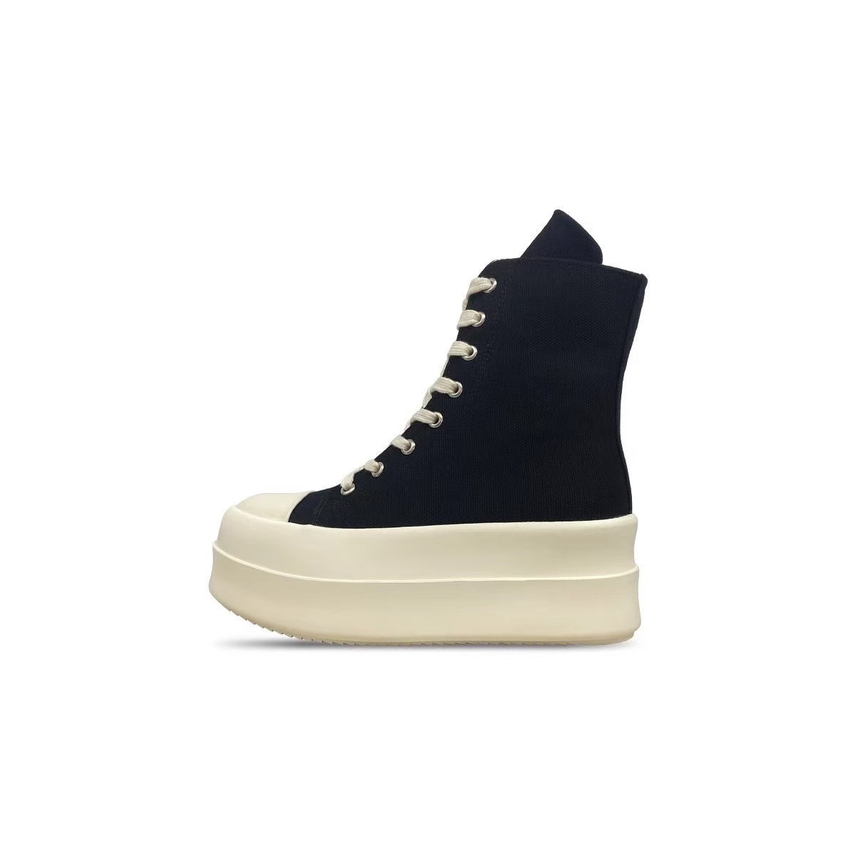 Velas negras gruesas zapatos de lona para mujeres 2025, nuevos zapatos deportivos de altura interior de altura casuales zapatos altos image 5